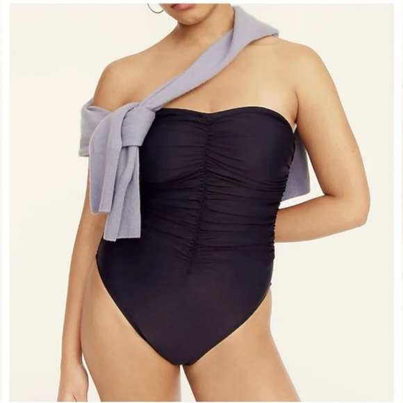 New J Crew Ruched Sweetheart One Piece Swimsuit BF176 - Picture 2 of 6